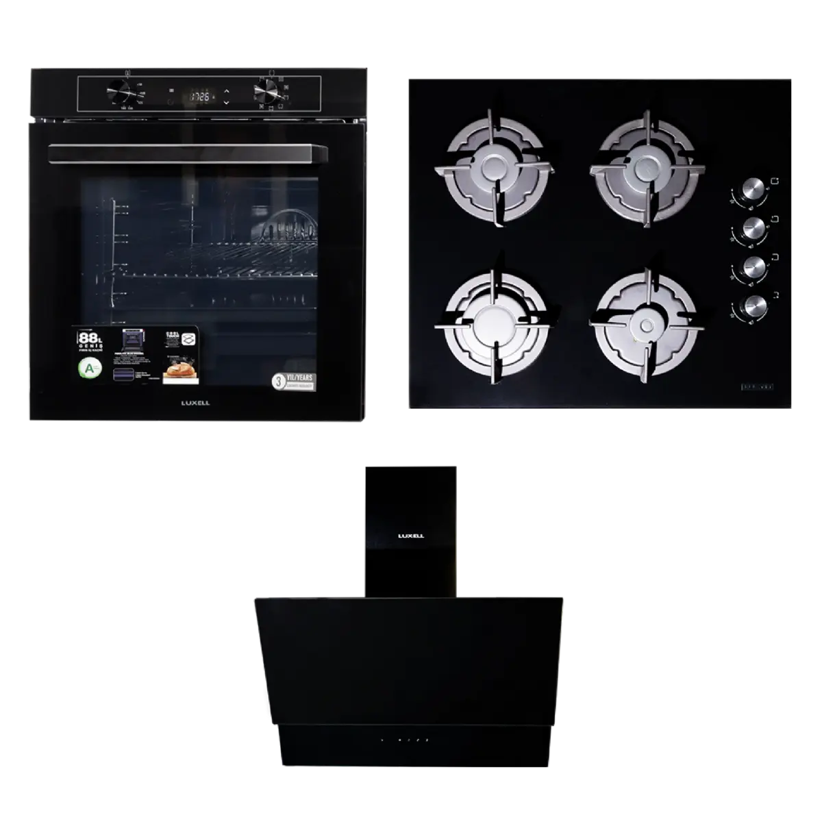 60CM Glass Set with 88LT Oven