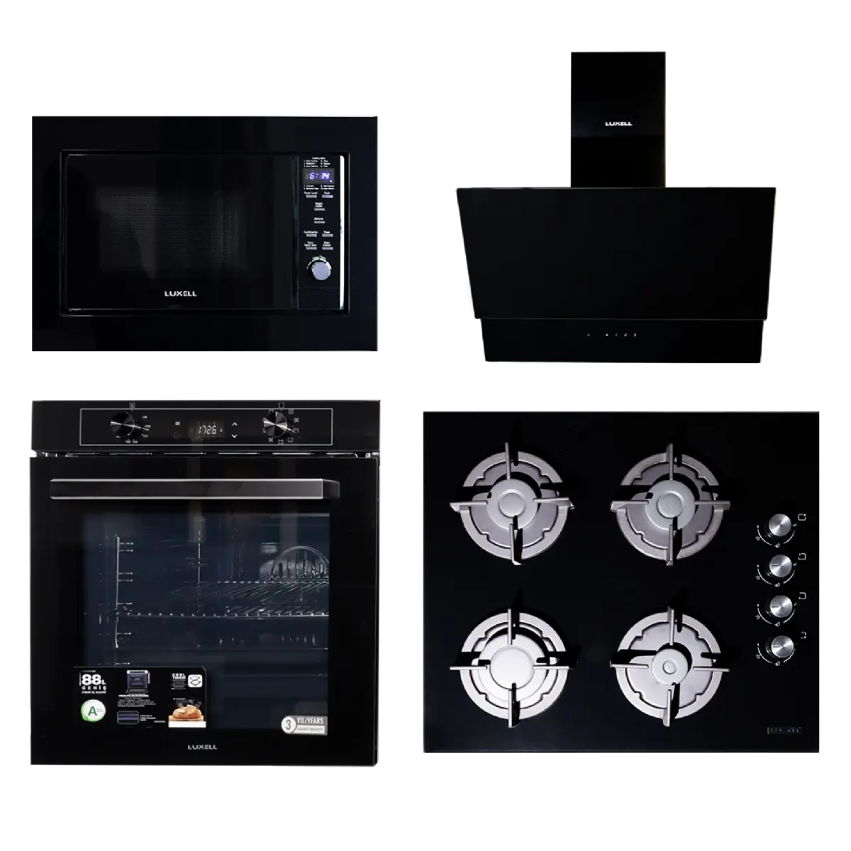 60CM Glass Set With 25LT Microwave & 88LT Digital Oven