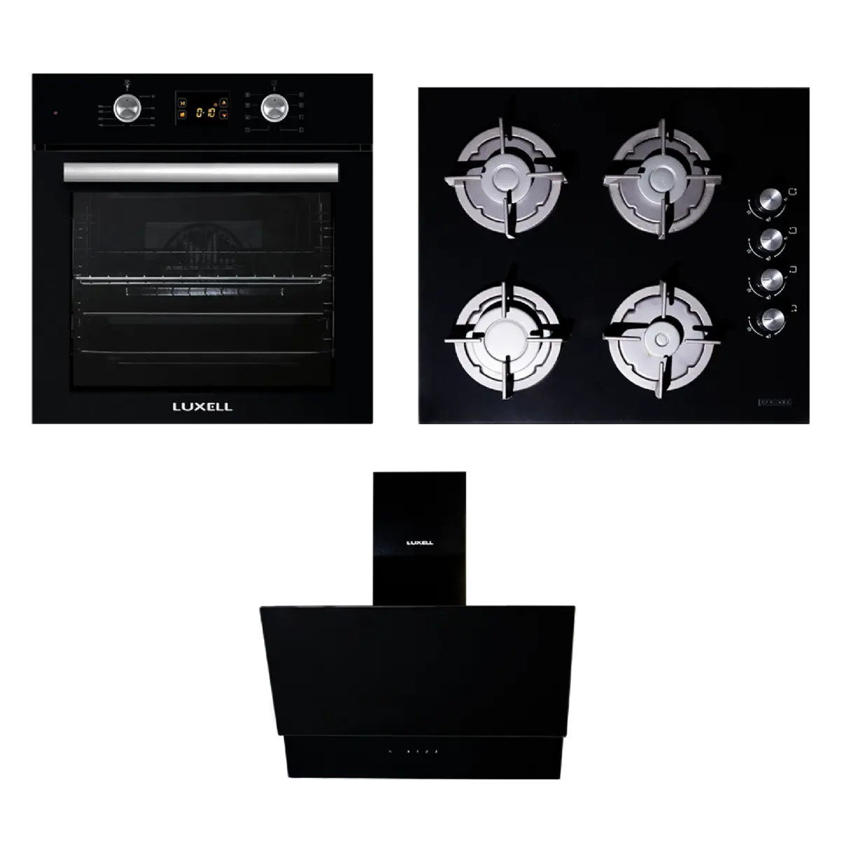 1 Electric & 3 Gas 60CM Glass Set