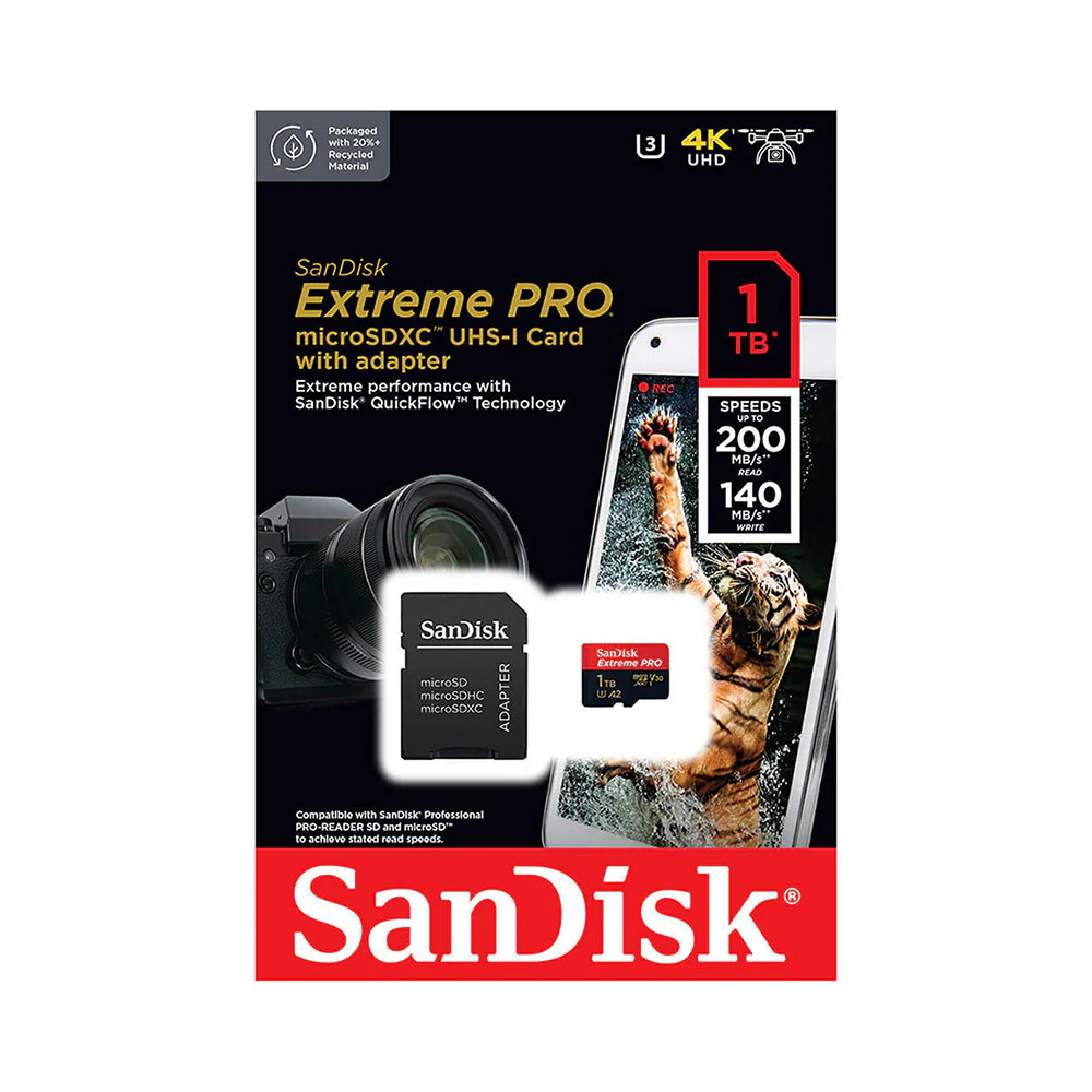 Sandisk Extreme Pro MicroSDXC UHS-I Card with Adapter 1TB - Image 2