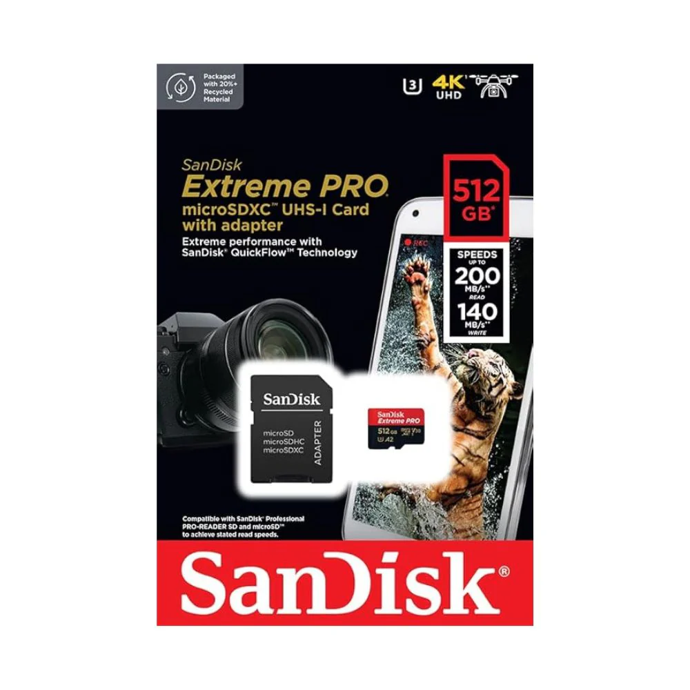 SANDISK EXTREME PRO MICRO SD CARD 512GB